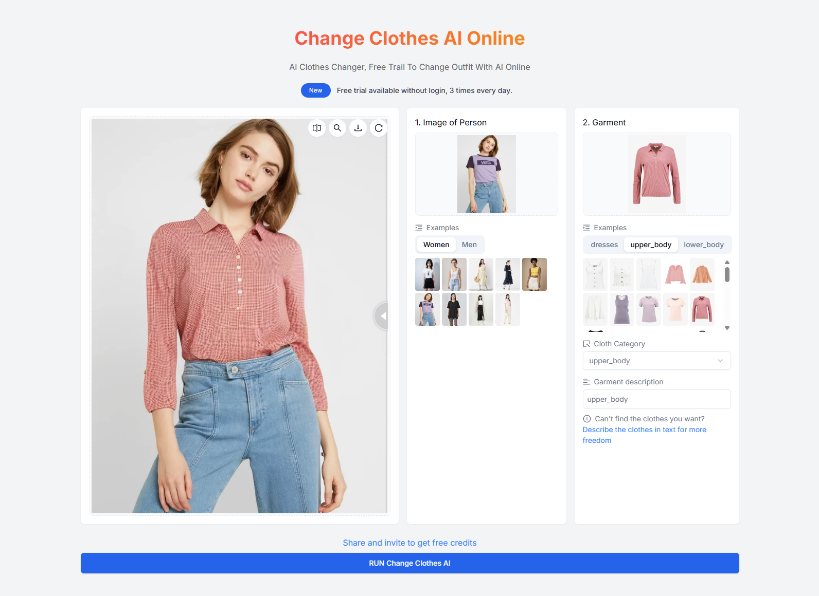 Garment Selection Interface