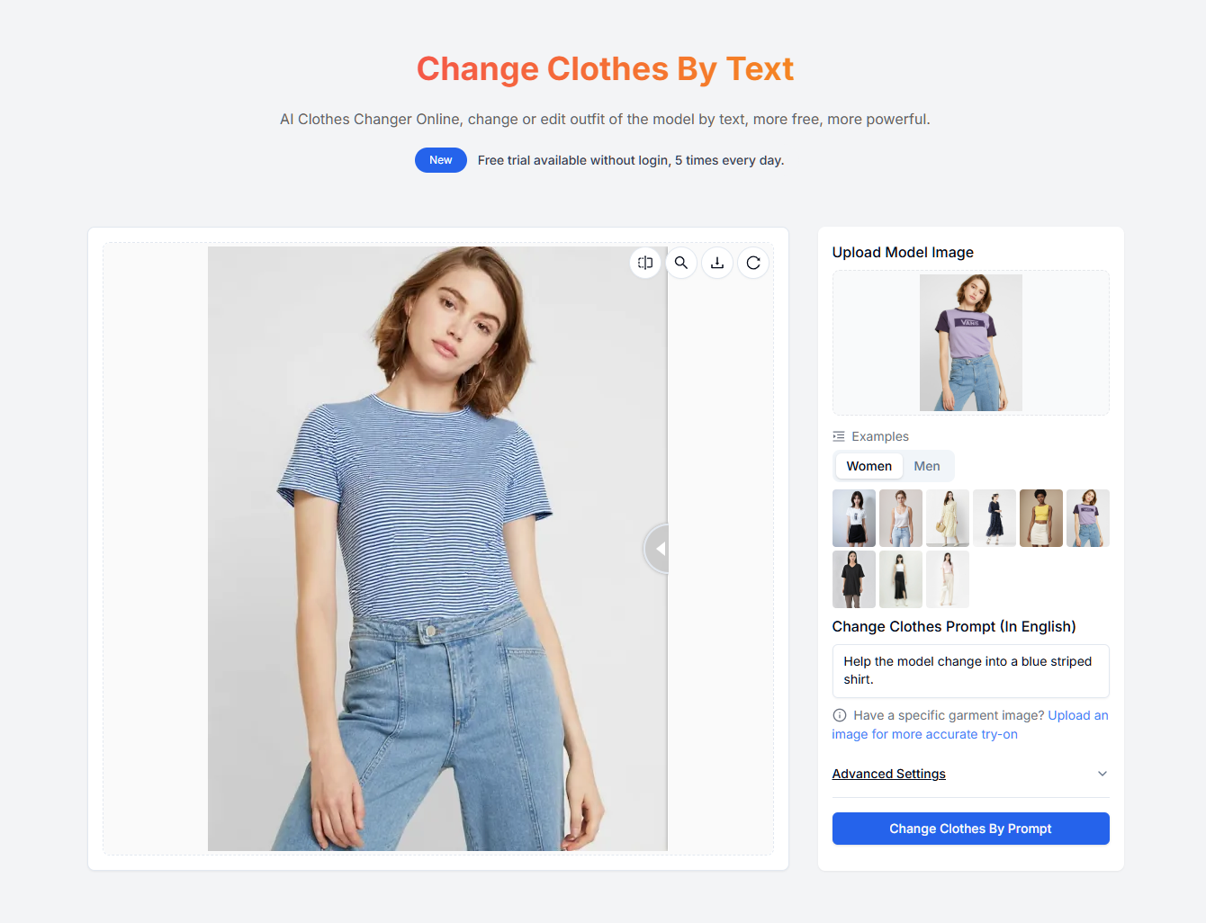 Virtual Outfit Transformation Interface