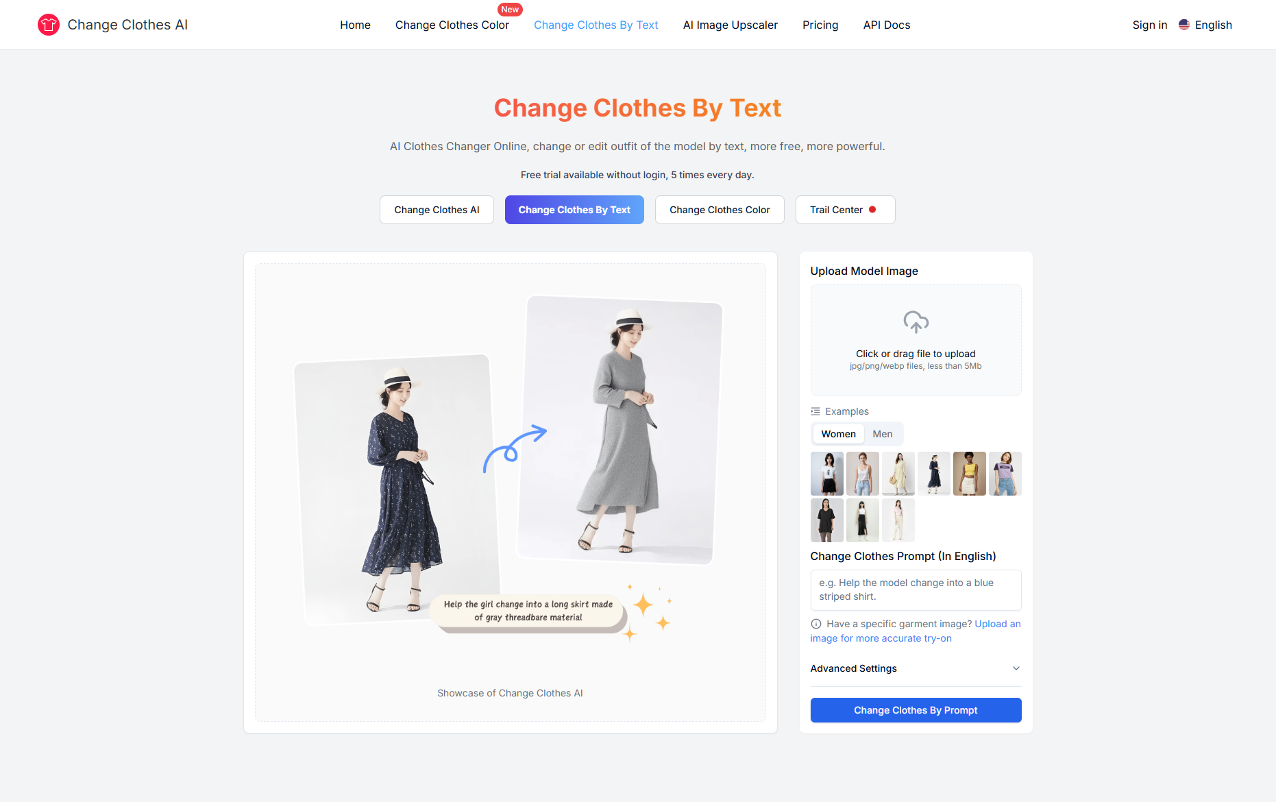 Free Trail Dress Editor Interface